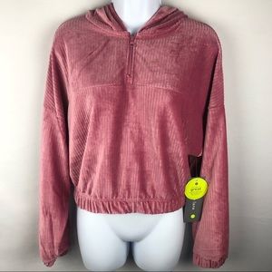 🩷Velvet cropped hoodie